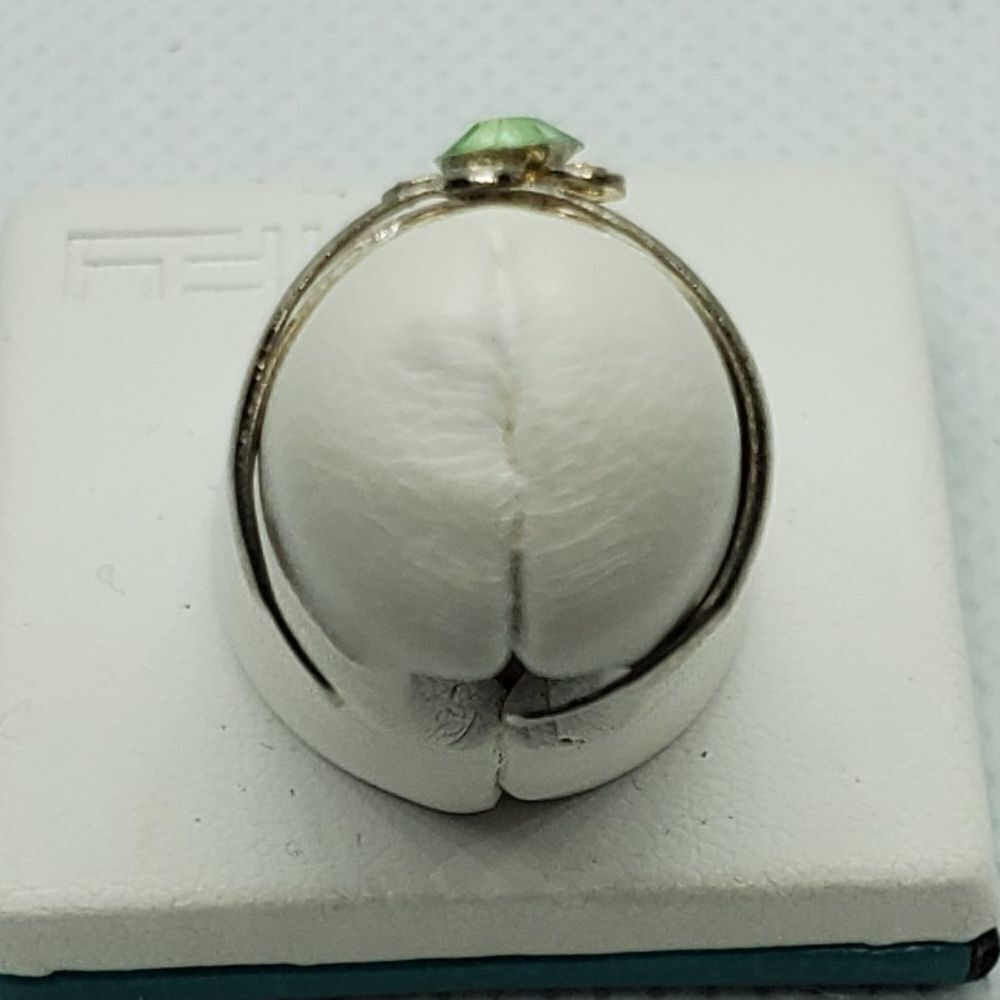 Silver & Green Flower Adjustable Toe Ring - image 4